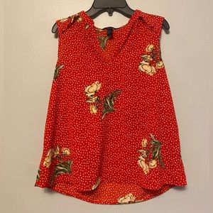 Red floral sleeveless top from Forever 21